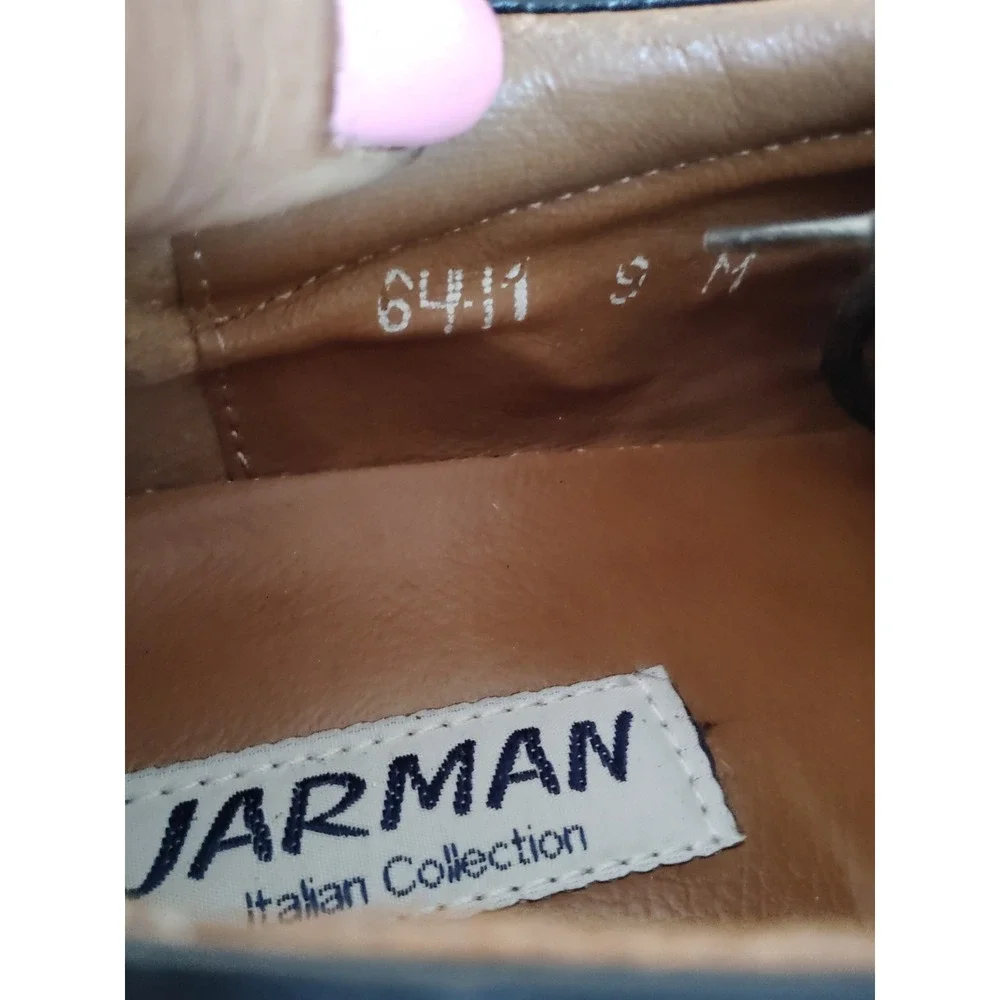 Jarman Italian Collection Black Leather Cap Toe Formal Dress Shoes Men 9M EUC